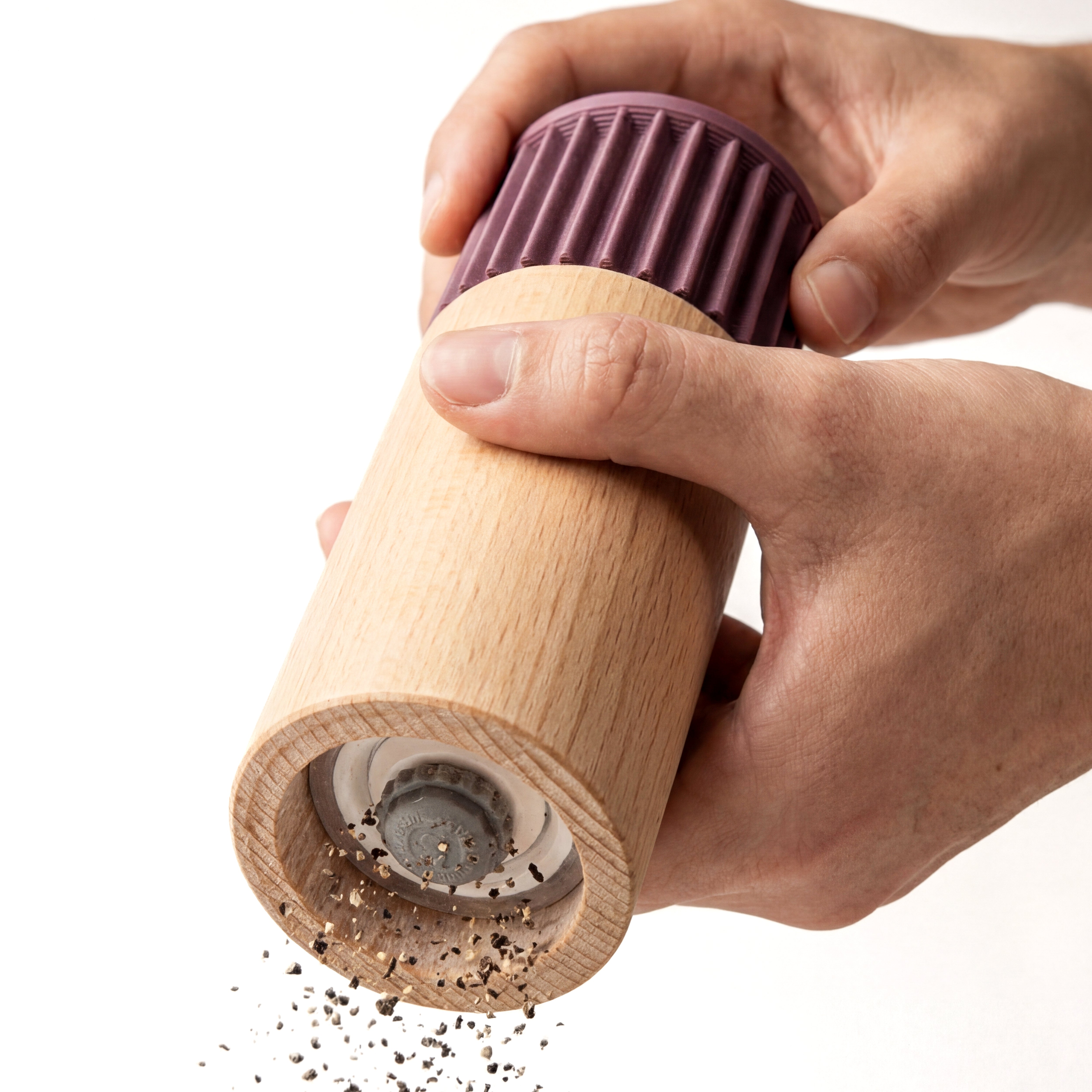 Minimalistische Gewürzmühle aus Buche